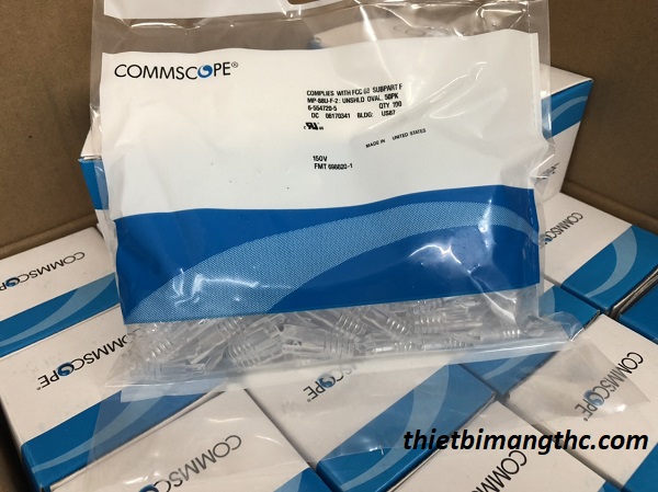 Đầu chụp, boot chụp mạng CAT6 COMMSCOPE có tai, nhựa trong